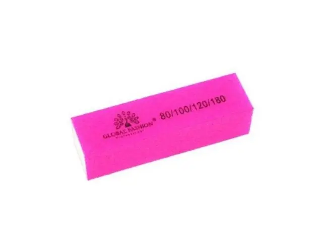 Buffer pentru slefuire a unghiilor Global Fashion, 80/100/120/180 (opt 10 bucati)
