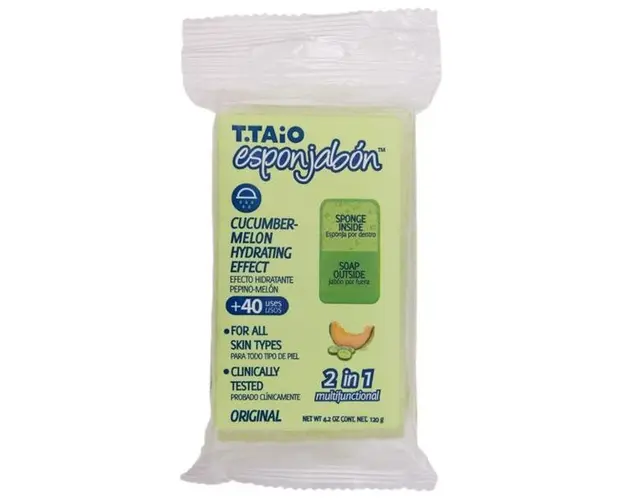 Burete de Baie si Sapun Incorporat 2 in 1 - Esponjabon Cucumber-Melon Hydrating Effect, 120 g