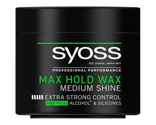 Ceara de Par cu Sustinere Extra Puternica - Syoss Professional Performance Max Hold Wax Medium Shine, 150 ml