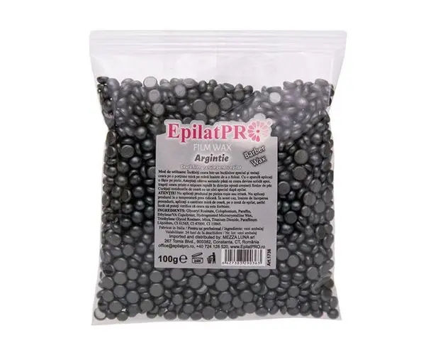 Ceara epilat traditionala elastica film argintie, pentru barbati, Epilat Pro, art 1736, 100 g