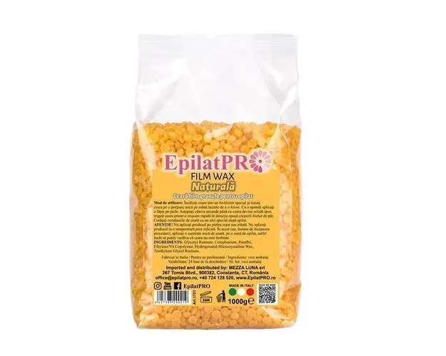Ceara epilat traditionala elastica film naturala, galbena Epilat Pro, 1 kg, art 1721