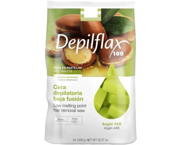 Ceara traditionala pentru epilat cu argan cuburi Depilflax Spania Cera Argan 4AB, 1 kg