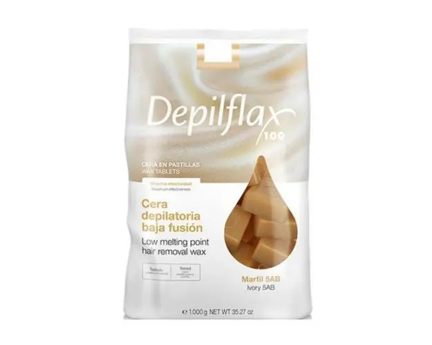 Ceara traditionala pentru epilat cu fildes cuburi Depilflax Spania Cera Marfil 5AB, 1 kg