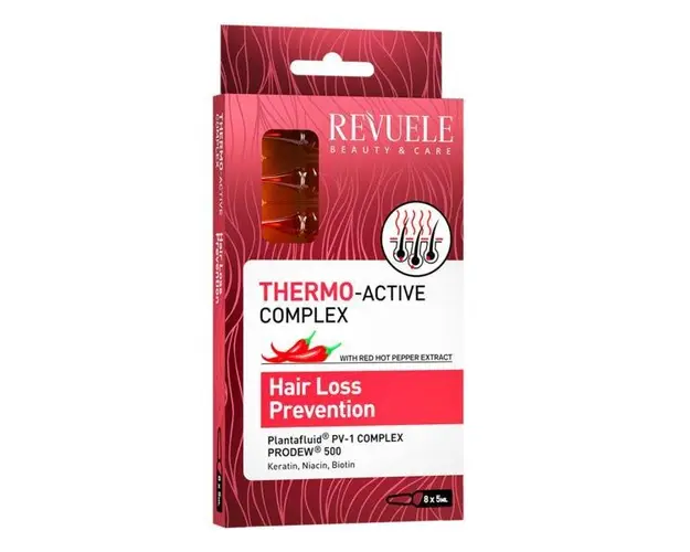 Complex termo activ pentru prevenirea caderii parului, Revuele, 8x5 ml