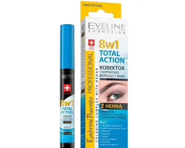 Corector sprancene Eveline Professional Henna 8 in 1, 10ml
