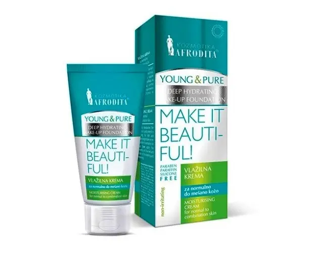 Crema Hidratanta pentru Ten Normal, Gras sau Mixt - Cosmetica Afrodita Young &amp; Pure Make it Beautiful! Deep Hydrating Cream, 50 ml