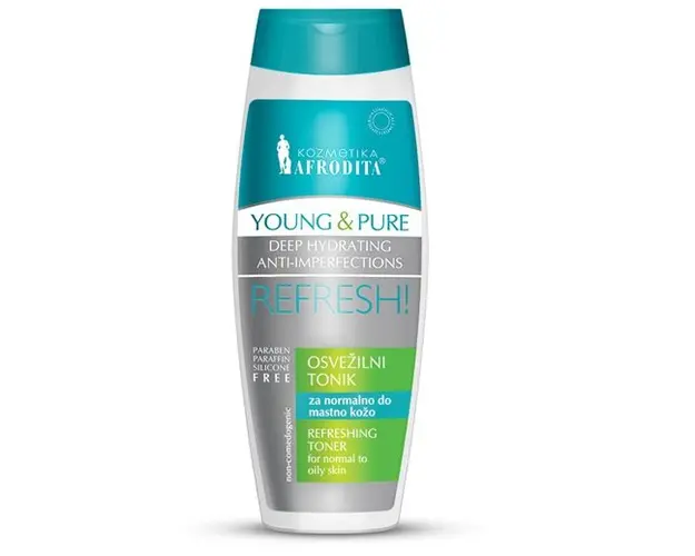 Lotiune Tonica Hidratanta - Cosmetica Afrodita Young &amp; Pure Refreshing Toner, 200 ml