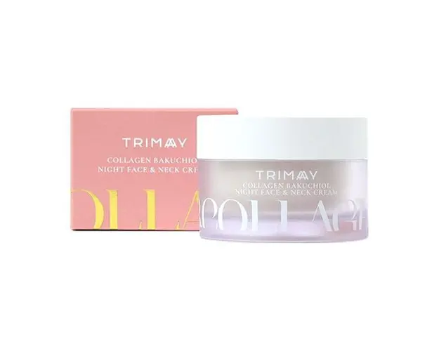 Crema Anti-Aging de Noapte pentru Fata si Gat - Trimay Collagen Bakuchiol, 50 ml