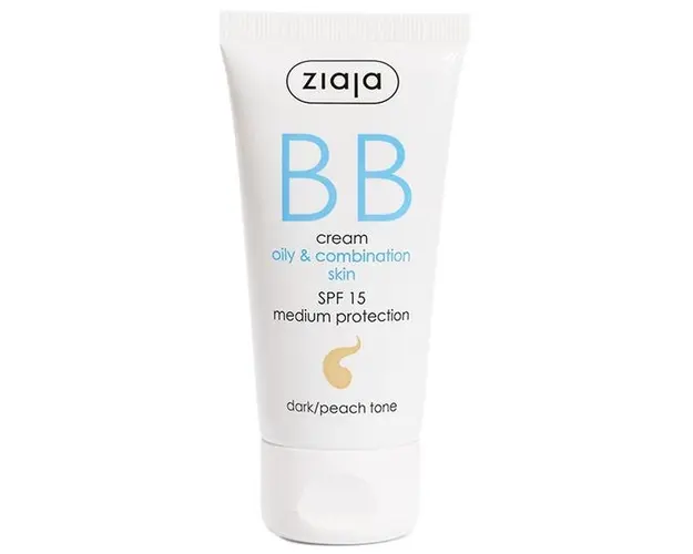 Crema BB pentru Tenul Gras/ Mixt - Ziaja BB Cream Oily &amp; Combination Skin, SPF 15, nuanta Dark/ Peach, 50 ml