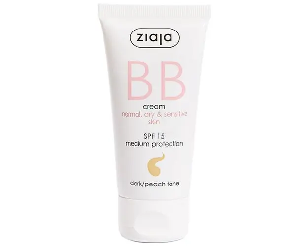 Crema BB pentru Tenul Normal, Uscat si Sensibil - Ziaja BB Cream Normal, Dry &amp; Sensitive Skin, SPF 15, nuanta Dark/ Peach, 50 ml