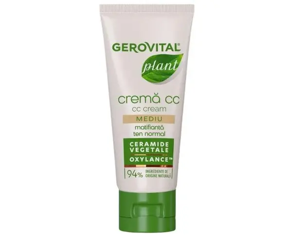 Crema CC Matifianta cu Ceramide Vegetale, pentru Ten Normal - Gerovital Plant CC Cream Ceramide Vegetale Oxylance, Mediu, 30 ml
