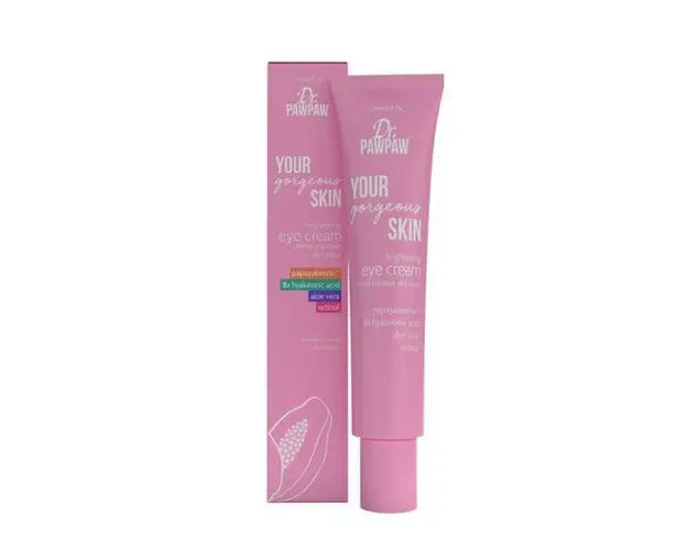Crema Contur Ochi Vegana cu Papayaluronic, pentru Luminozitate - Dr PawPaw Your Gorgeous Skin, 15 ml