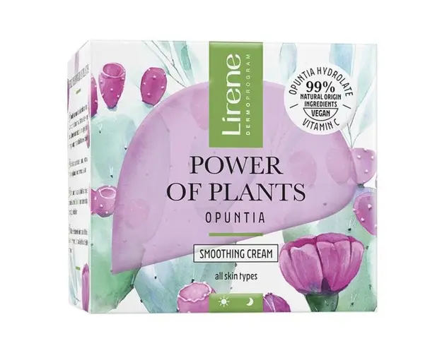 Crema cu efect netezitor pentru zi si noapte Lirene Power of Plants, 50ml