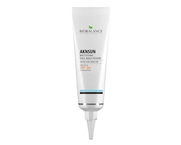 Crema cu SPF 50+ Matifianta, pentru Ten Acneic si Gras - Bio Balance Aknsun Mattifying Face Aqua Fusion, 40 ml