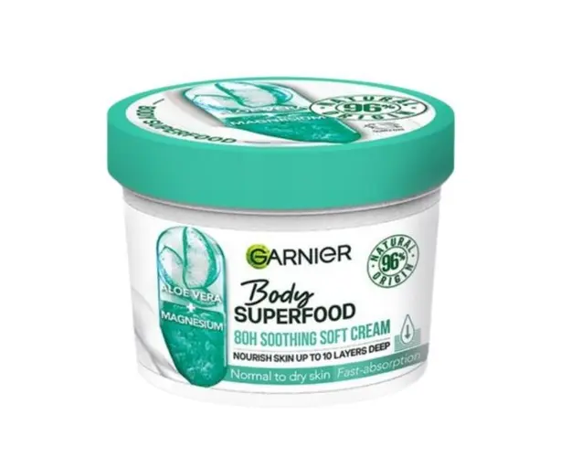 Crema de corp cu efect calmant si absorbtie rapida Body Superfood, Garnier, 380 ml
