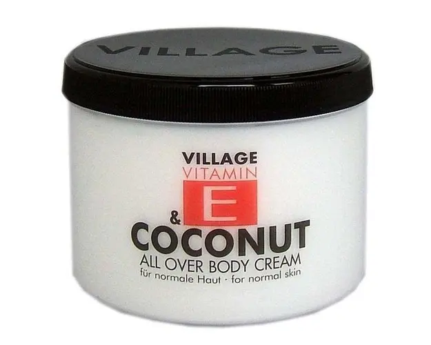 Crema de corp cu Vitamina E si Cocos, Village Cosmetics, 500 ml