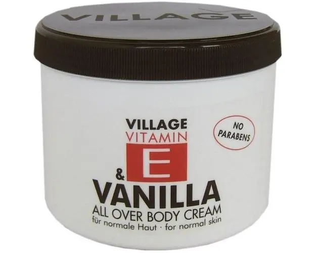 Crema de corp cu Vitamina E si Vanilie, Village Cosmetics, 500 ml