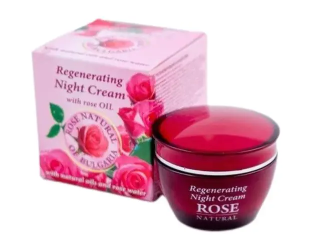 Crema de noapte Bulfresh Rose Natural cu ulei de trandafir si apa de trandafiri 50ml
