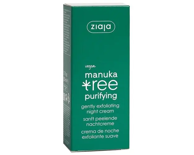 Crema de Noapte - Ziaja Manuka Tree Purifying Gently Exfoliating Night Cream, 50 ml