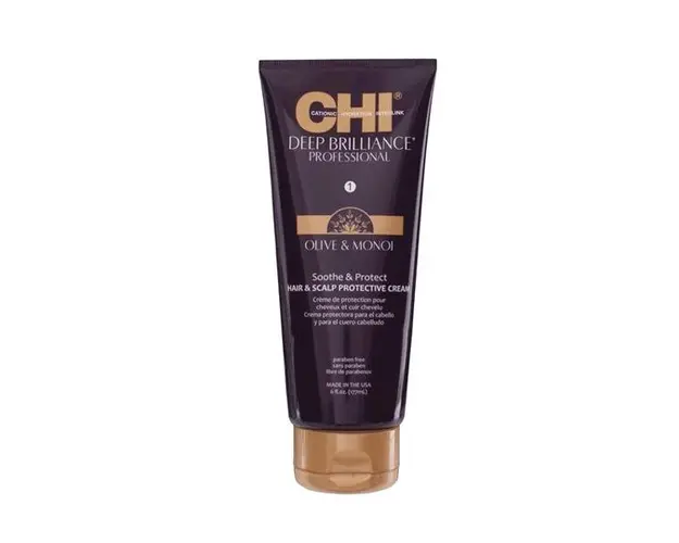 Crema de Protectie pentru Par si Scalp - CHI Farouk Deep Brilliance Olive &amp; Monoi Soothe &amp; Protect Hair &amp; Scalp Protective Cream, 177ml