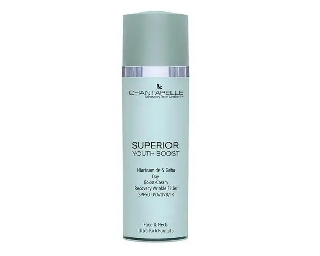 Crema de zi Chantarelle Superior Youth Boost Day Cream Spf50 Uva / Uvb / Ir / Hev With Niacinamide &amp; Gaba, 50ml
