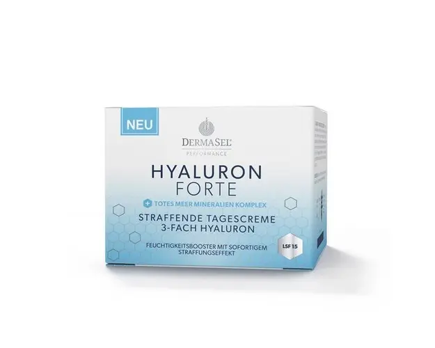 Crema de zi faciala tonifianta cu acid hialuronic forte si minerale, SPF 15 Dermasel 50 ml