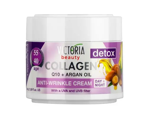 Crema de Zi si de Noapte Antirid Collagen 40-55 ani Victoria Beauty Camco, 50ml