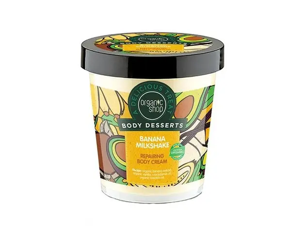 Crema Delicioasa pentru Corp Banana Milkshake Cream Organic Shop, 450l