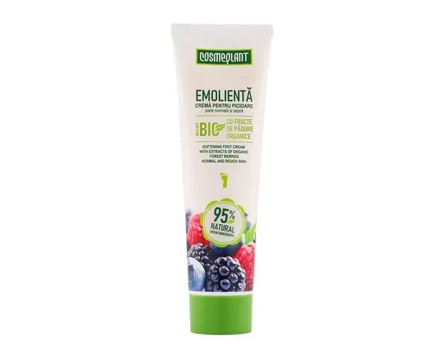 Crema emolienta pentru picioare 100 ml cu extracte de fructe de padure organice Cosmeplant, 100 ml