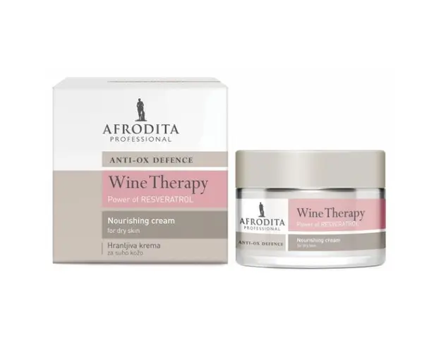 Crema Faciala Nutritiva pentru Ten Uscat - Cosmetica Afrodita Anti-Ox Wine Therapy Resveratrol Nourshing Cream for Dry Skin, 50ml