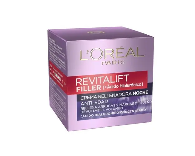 Crema Faciala Regeneranta de Noapte cu Acid Hialuronic - L&#039;Oreal Paris Revitalift Filler + Acido Hialuronica Crema Rellenadora Noche Anti-Edad, 50 ml