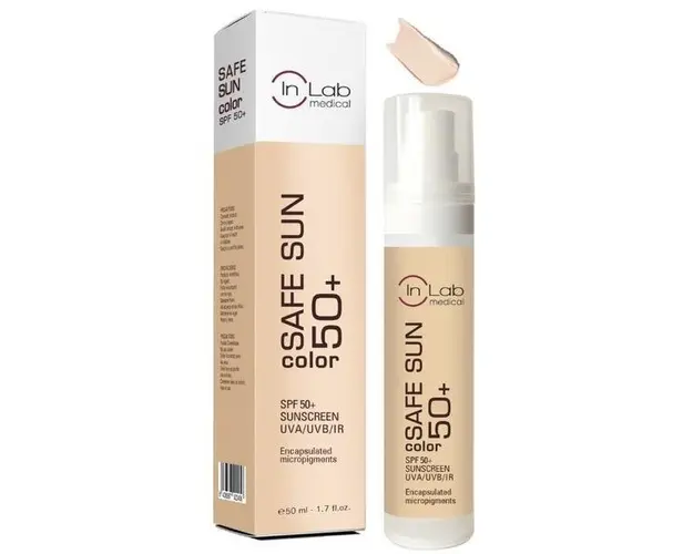 Crema hidratanta cu protectie solara SPF50 Safesun Color Inlab Medical, INLABMED002, 50 ml