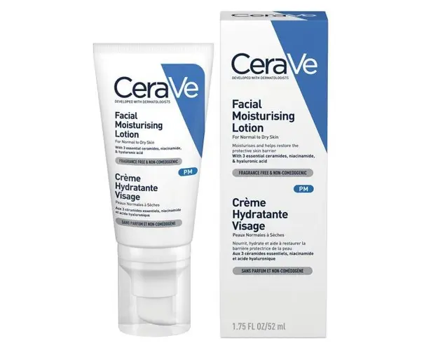 Crema hidratanta de fata pentru ten normal si uscat, CeraVe, 52 ml