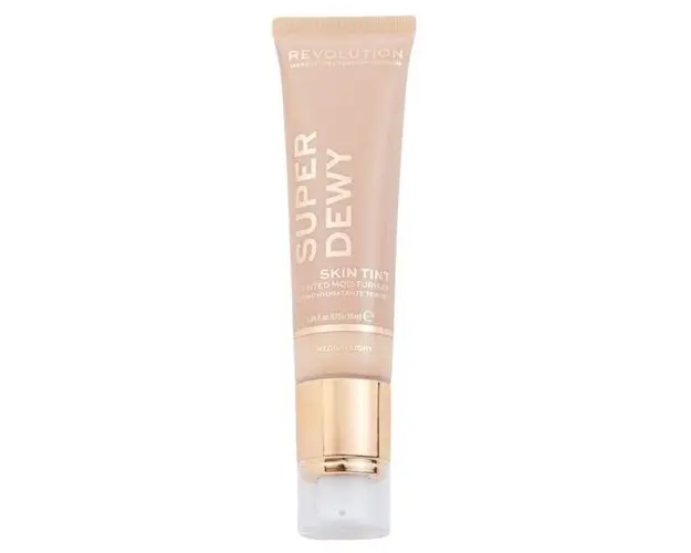 Crema Hidratanta Nuantatoare - Makeup Revolution Super Dewy Tinted Moisturiser, nuanta Medium Light, 55 ml