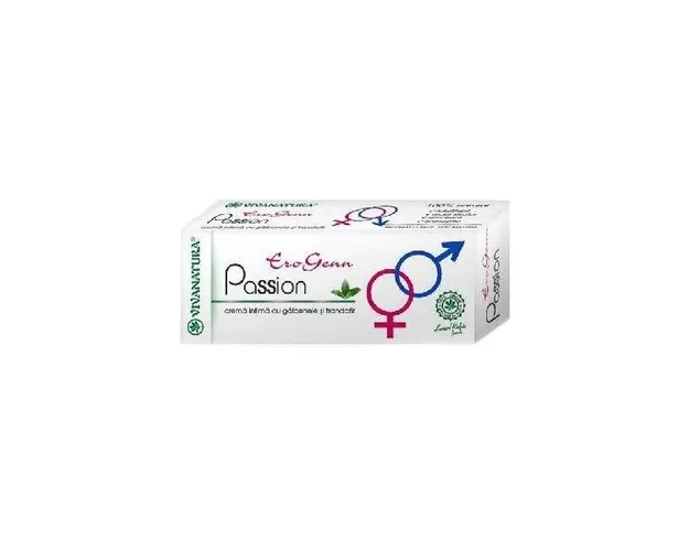 Crema Intima cu Galbenele si Trandafir Erogenn Passion Vivanatura, 20 ml