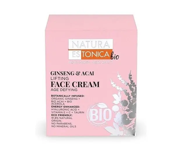 Crema Lifting pentru Ten Matur - Natura Estonica Ginseng & Acai Lifting Face Cream, 50 ml