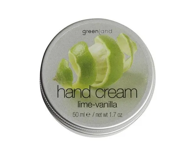 Crema maini, cu lamaie verde si vanilie, Greenland, cutie, 50 ml