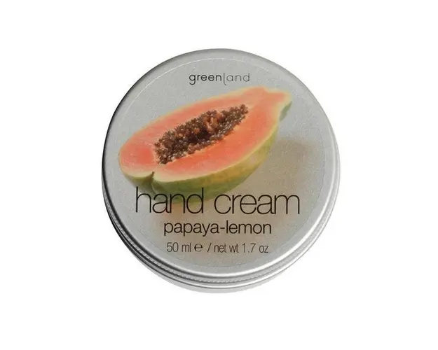 Crema maini, cu papaya si lamaie, Greenland, cutie, 50 ml