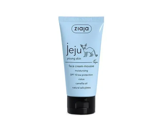 Crema Mousse pentru Fata - Ziaja Jeju Blue Young Skin Face Cream-Mousse, 50 ml
