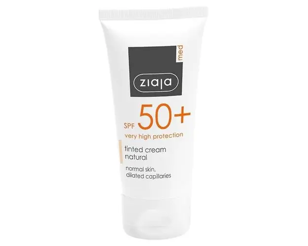 Crema Nuantatoare cu SPF 50+ - Ziaja Med Tinted Cream Natural, 50 ml