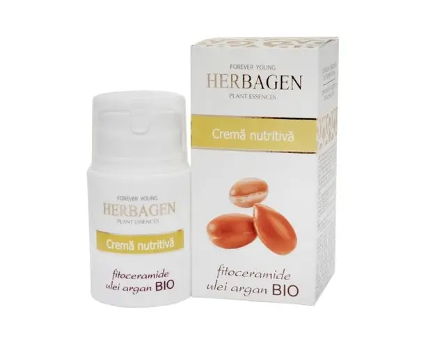 Crema Nutritiva cu Fitoceramide si Ulei de Argan Bio Herbagen, 50g