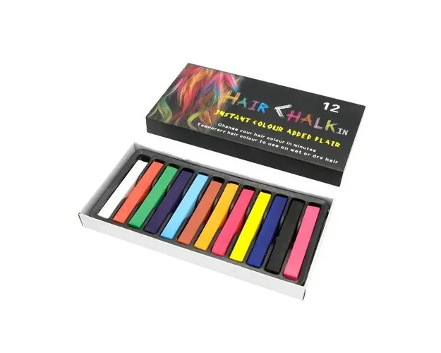 Creta colorata pentru par, set 12 buc Global Fashion, Multicolor