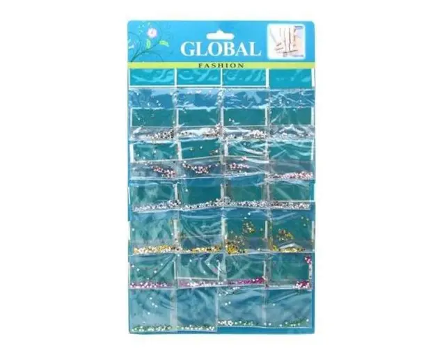 Cristale unghii inimi, set 24 buc