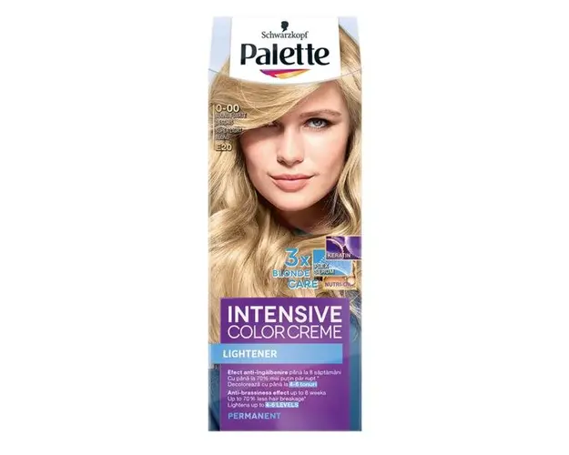 Decolorant de Par Permanent - Schwarzkopf Palette Intensive Color Creme Lightener Permanent, nuanta 0.00 (E20) Blond Foarte Deschis