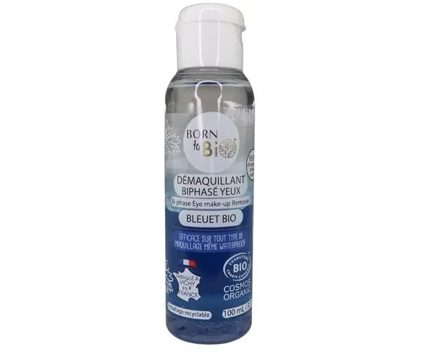 Demachiant Bio Bifazic pentru Ochi cu Albastrele - Born to Bio Bi-phase Eye Make-up Remover Bleuet Bio, 100 ml