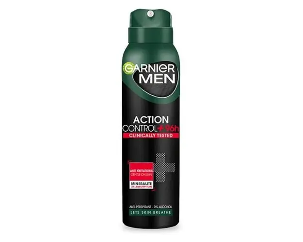 Deodorant Antiperspirant Spray - Garnier Men Action Control +96h Clinically Tested, 150 ml