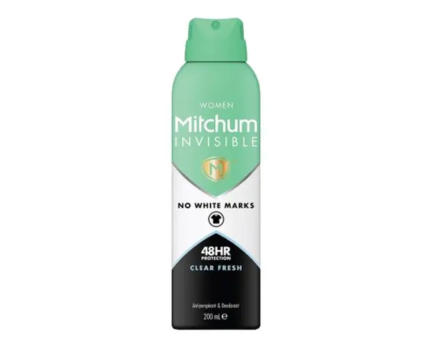 Deodorant Antiperspirant Spray - Mitchum Invisible Clear Fresh Women Deodorant Spray 48hr, 200 ml