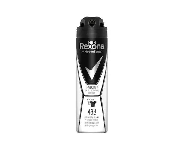 Deodorant Antiperspirant Spray pentru Barbati - Rexona Men MotionSense Invisible Black&amp;White 48h, 150 ml