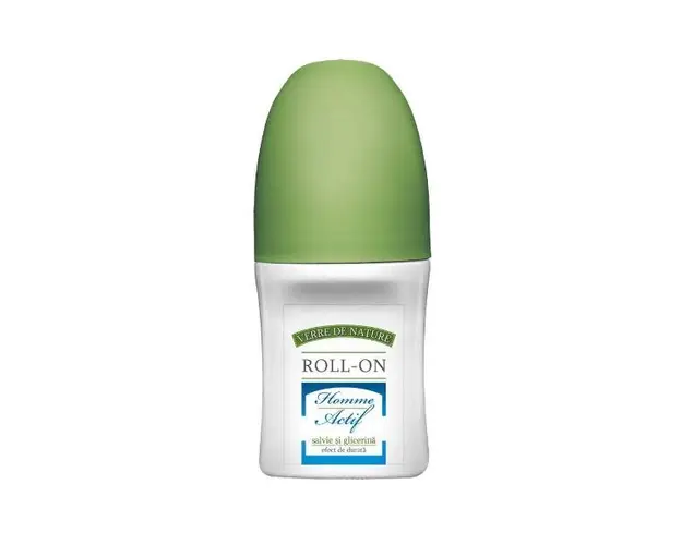Deodorant Roll-On cu Salvie si Glicerina Verre de Nature Homme Actif Manicos, 50ml