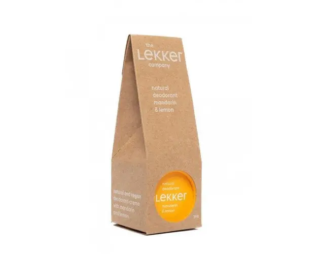 Deodorant natural vegan crema Lekker Lekker Mandarine si lamaie (zero plastic), 30g